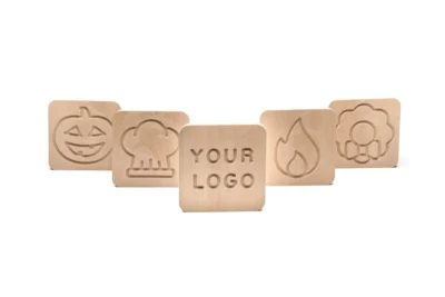 Interchangeable engraved square plates