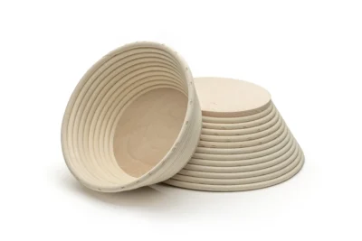Round proofing baskets with straight side – wooden bottom